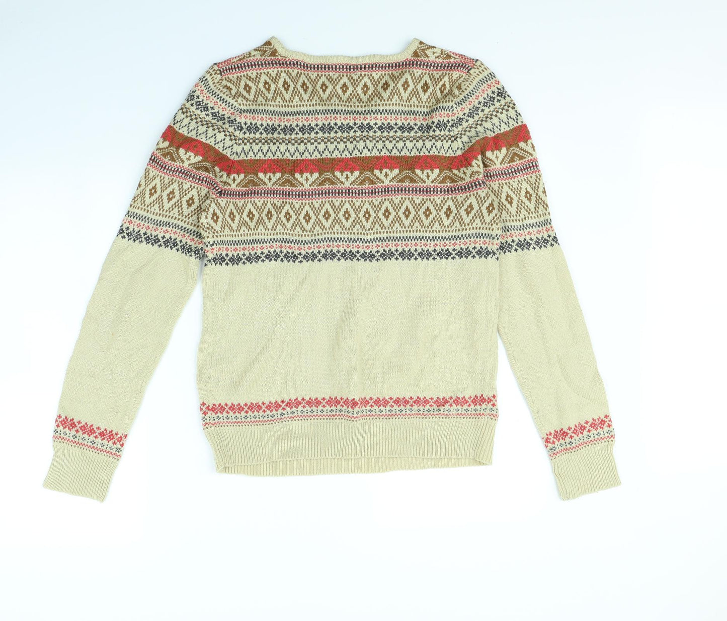F&F Womens Beige Striped  Pullover Jumper Size 14