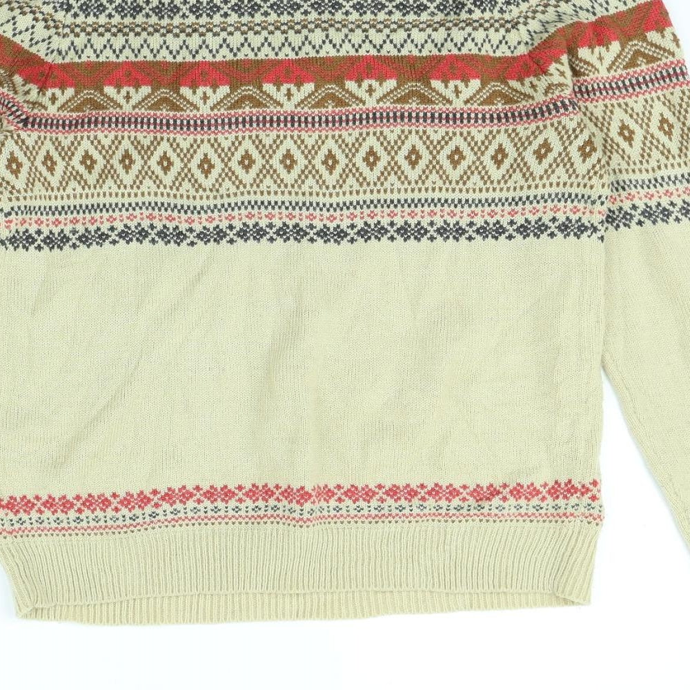 F&F Womens Beige Striped  Pullover Jumper Size 14
