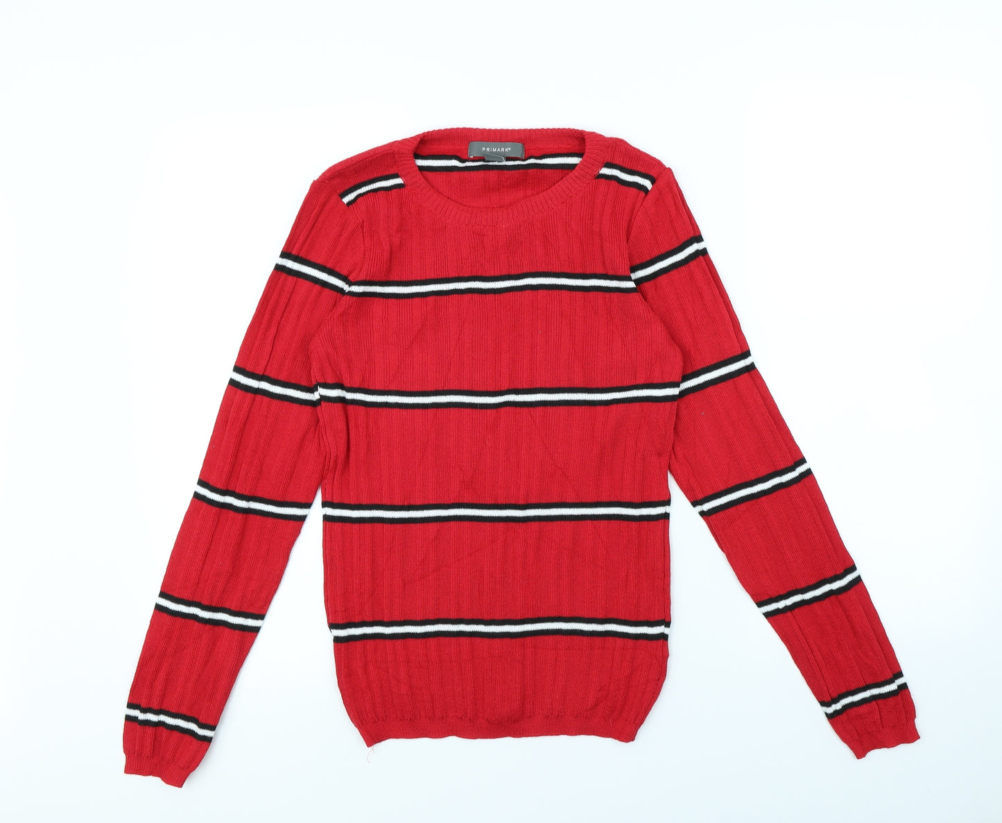 Primark Womens Red Striped  Pullover Jumper Size M