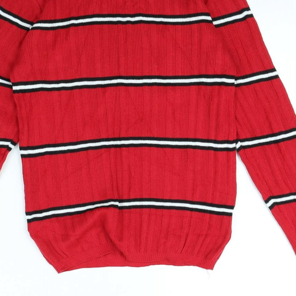 Primark Womens Red Striped  Pullover Jumper Size M