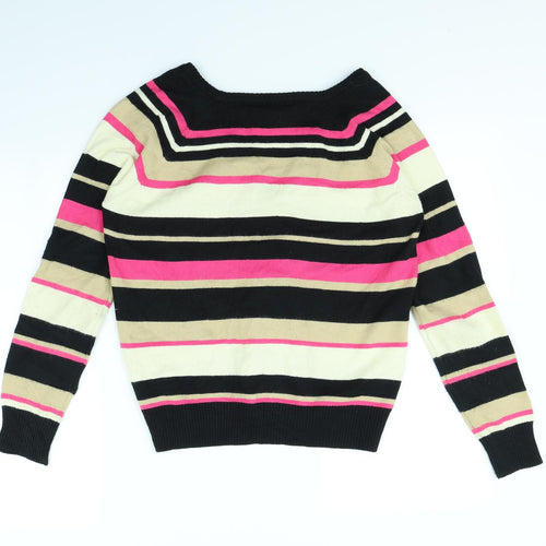 Janique Womens Multicoloured Striped  Cardigan Jumper Size 14