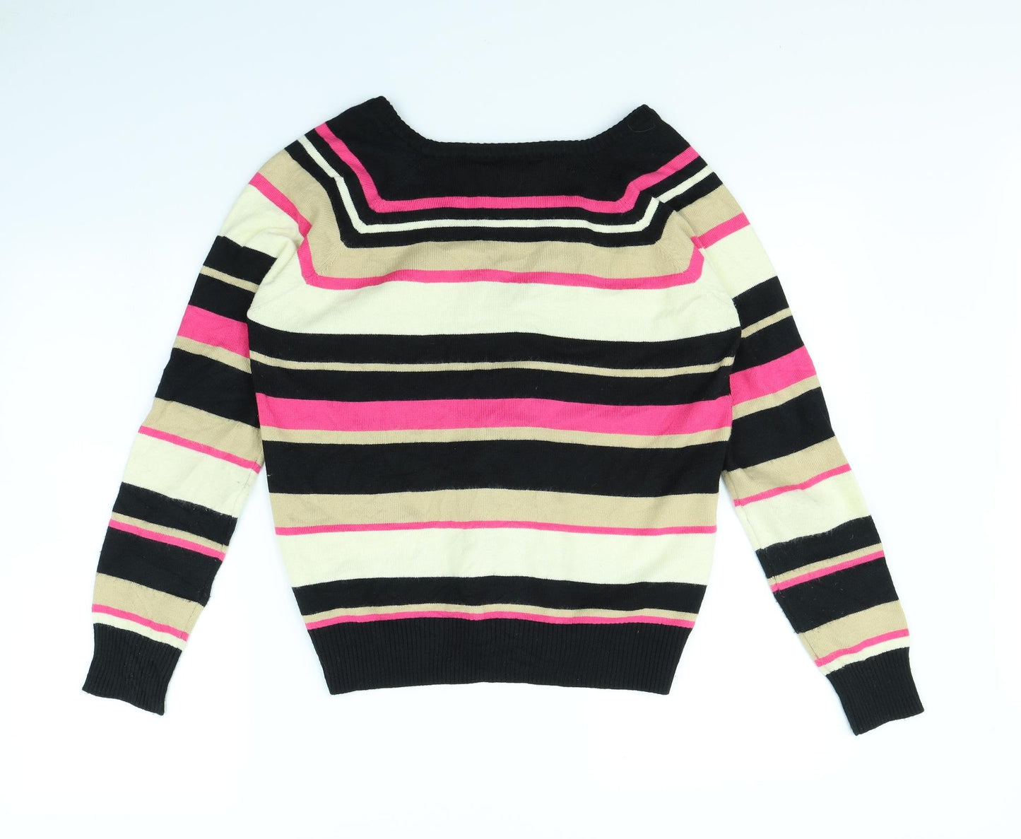 Janique Womens Multicoloured Striped  Cardigan Jumper Size 14