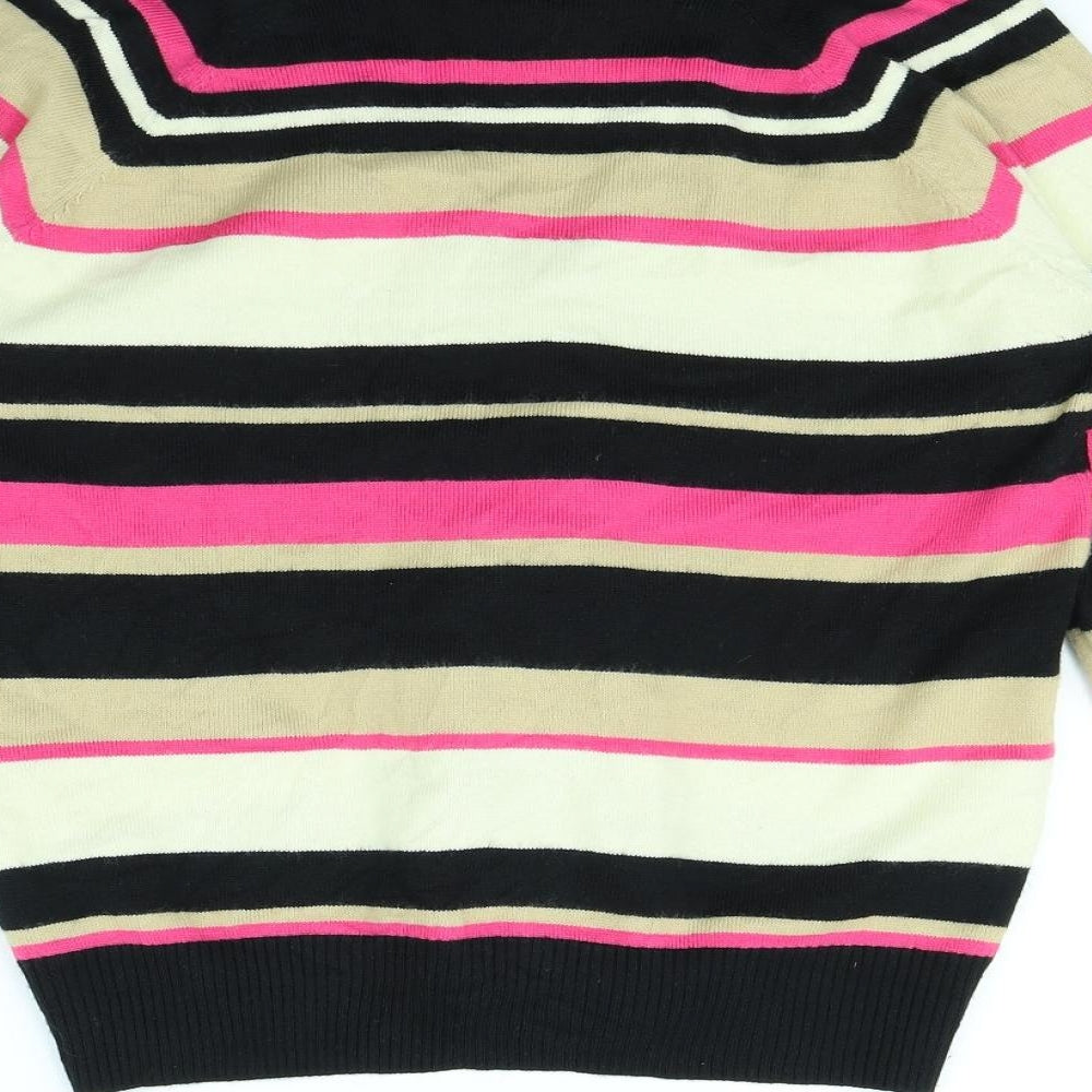 Janique Womens Multicoloured Striped  Cardigan Jumper Size 14