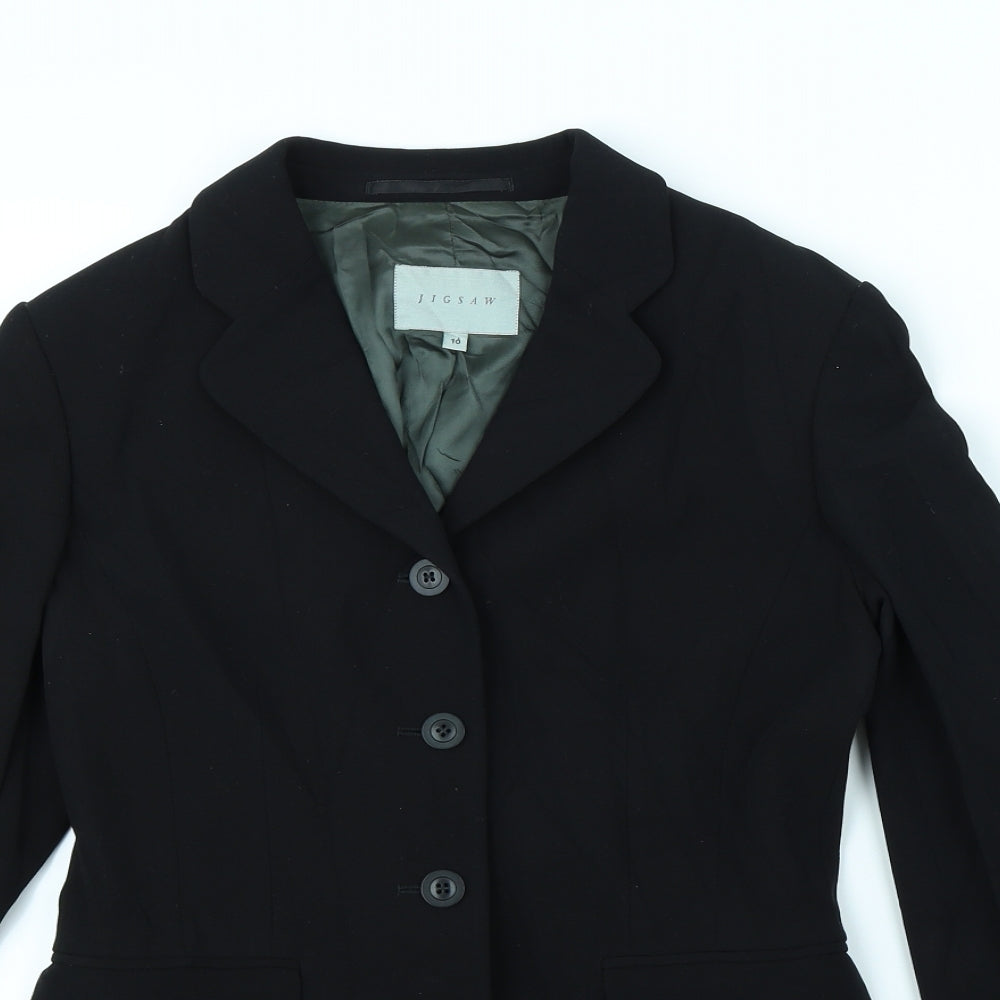 Jigsaw Womens Black   Jacket Blazer Size 10  - shoulder pads