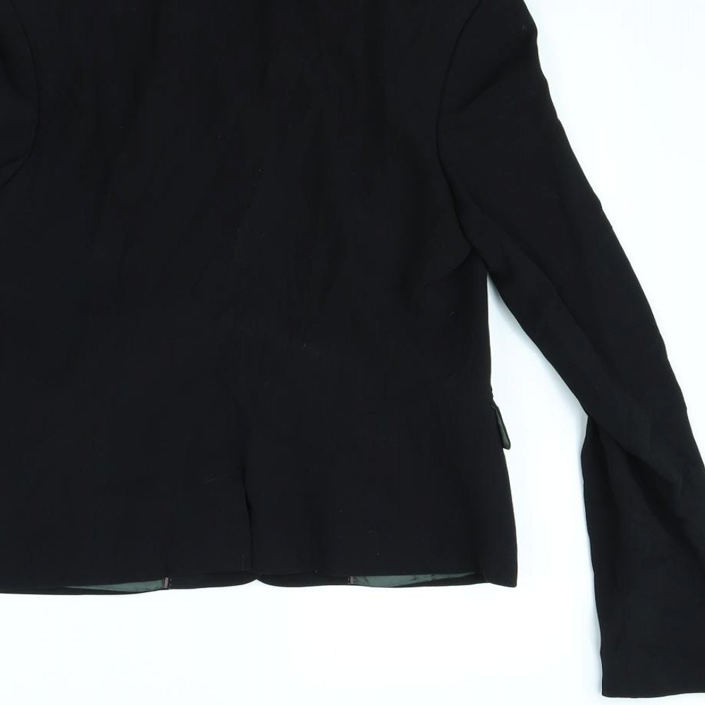 Jigsaw Womens Black   Jacket Blazer Size 10  - shoulder pads
