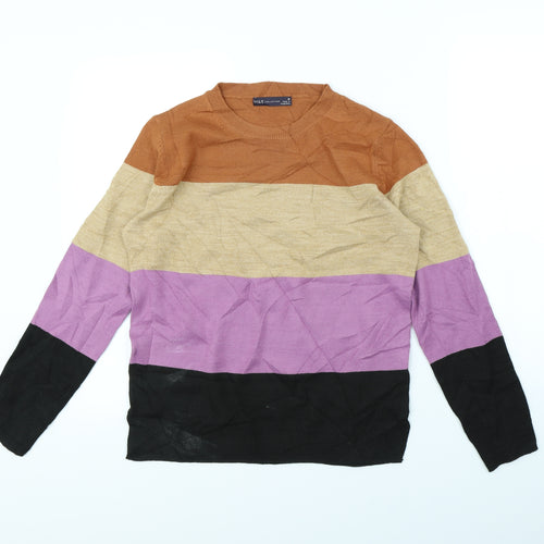 M&S Womens Multicoloured Striped  Pullover Jumper Size 10