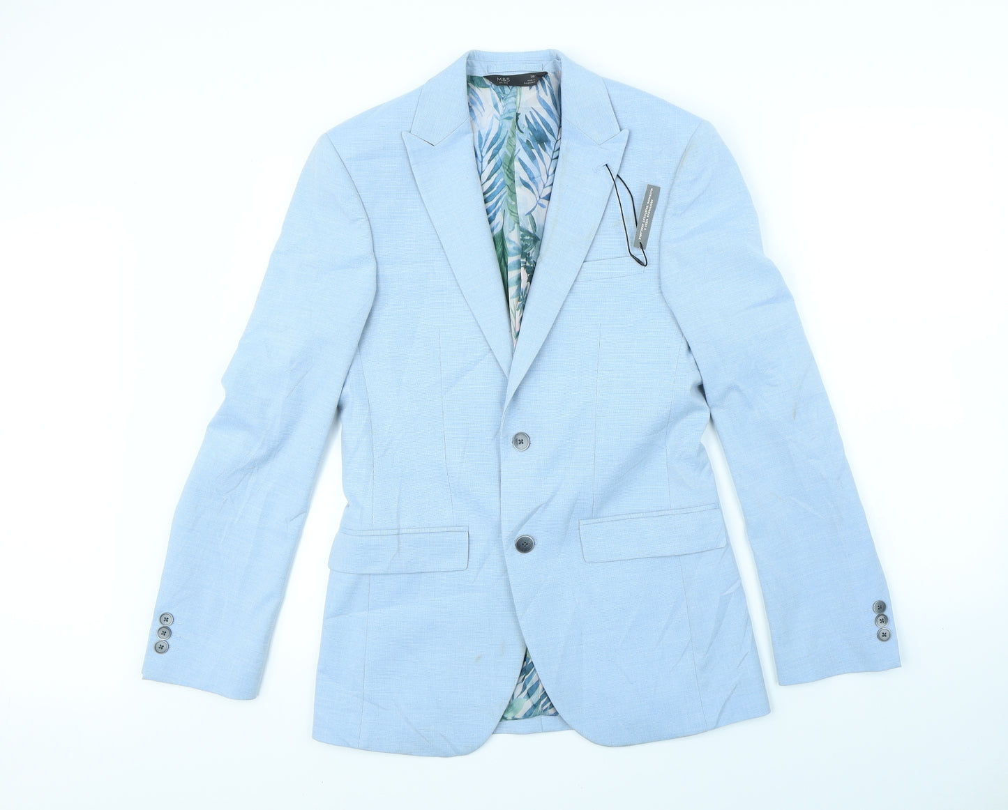 M&S Mens Blue   Jacket Blazer Size S