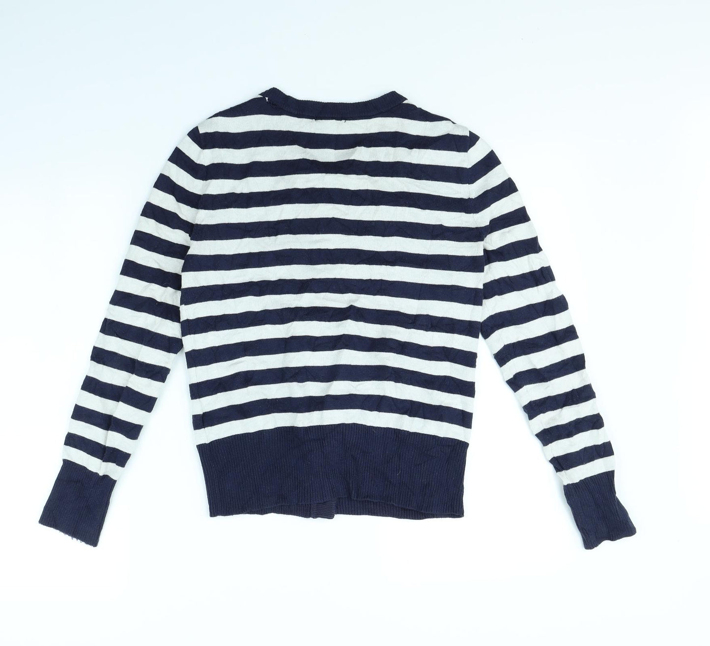 H&M Womens Blue Striped  Cardigan Jumper Size S