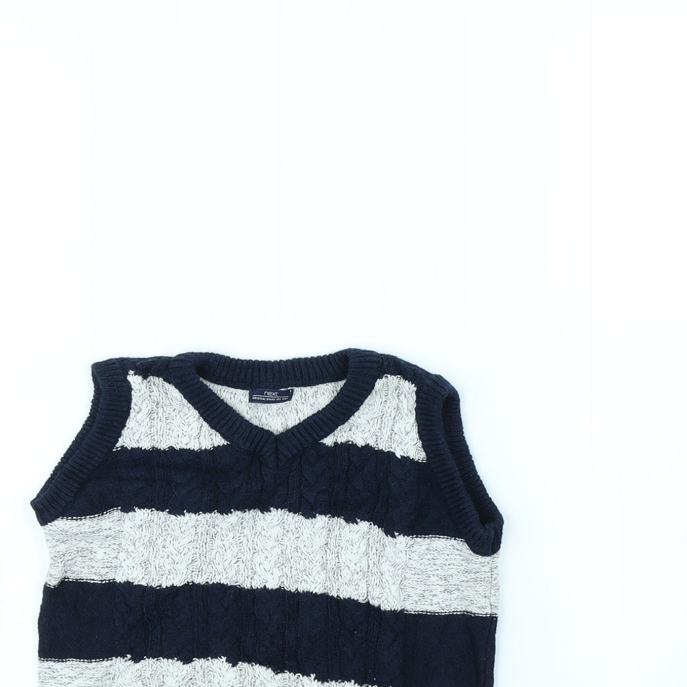 NEXT Boys Blue Striped Rayon Pullover Jumper Size 5 Years