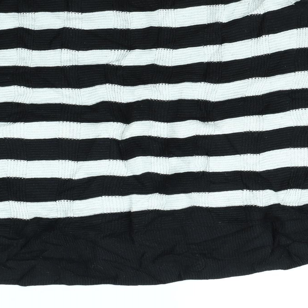 m&s Womens Black Striped  Pullover Jumper Size 16