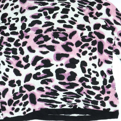 Sky Womens Pink Animal Print  Pullover Jumper Size 4