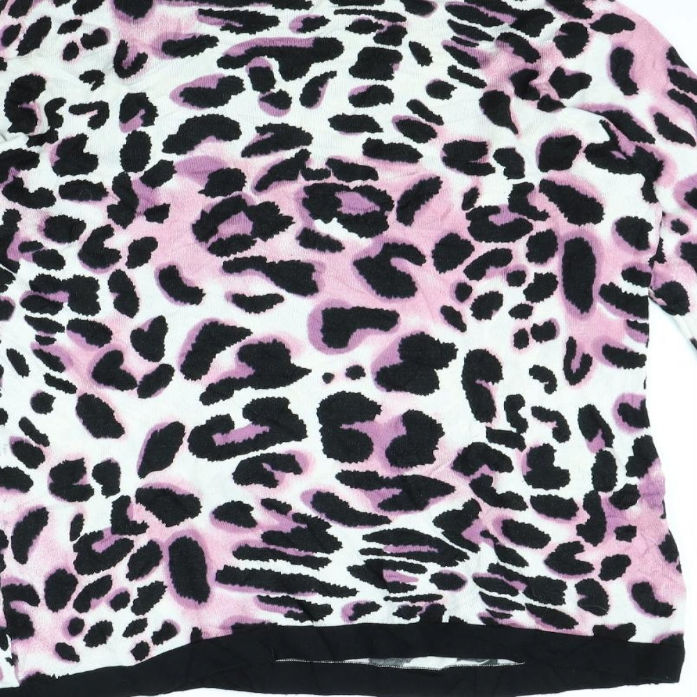 Sky Womens Pink Animal Print  Pullover Jumper Size 4