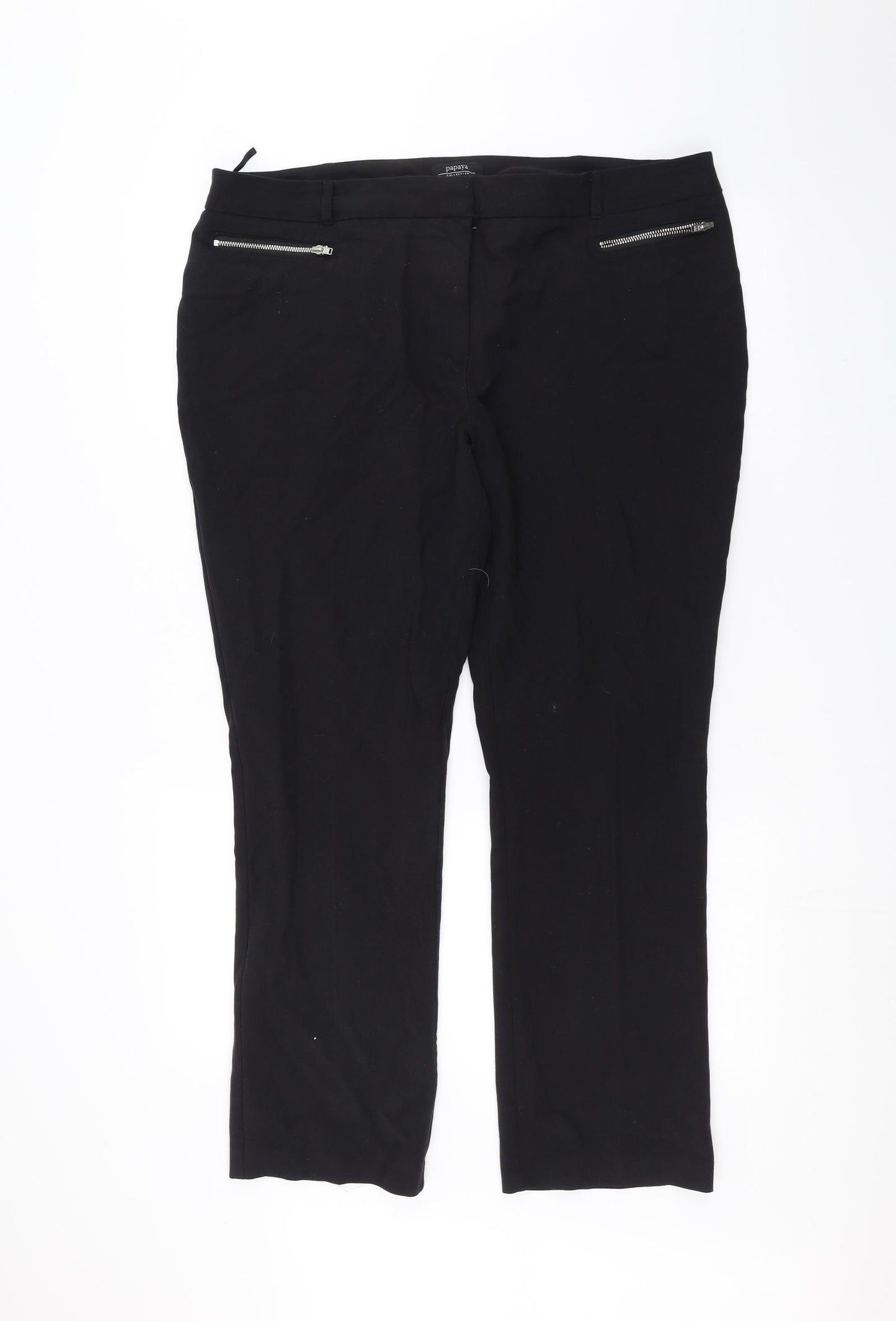 Papaya Womens Black   Trousers  Size 18 L27 in
