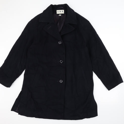L.A.S Womens Blue   Overcoat Coat Size 14
