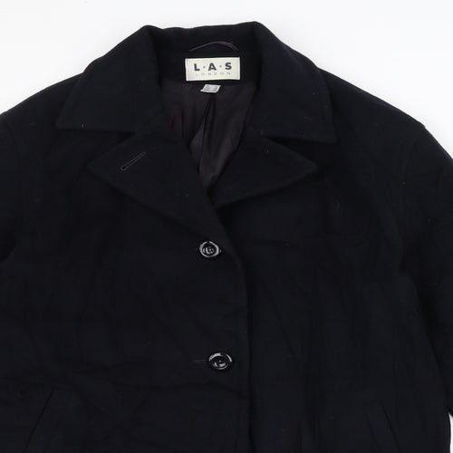 L.A.S Womens Blue   Overcoat Coat Size 14