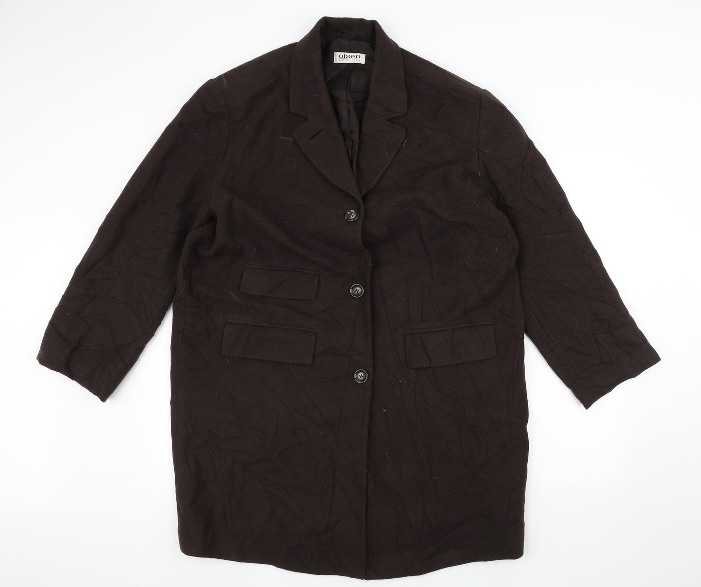 Olsen Womens Brown   Overcoat Coat Size 12