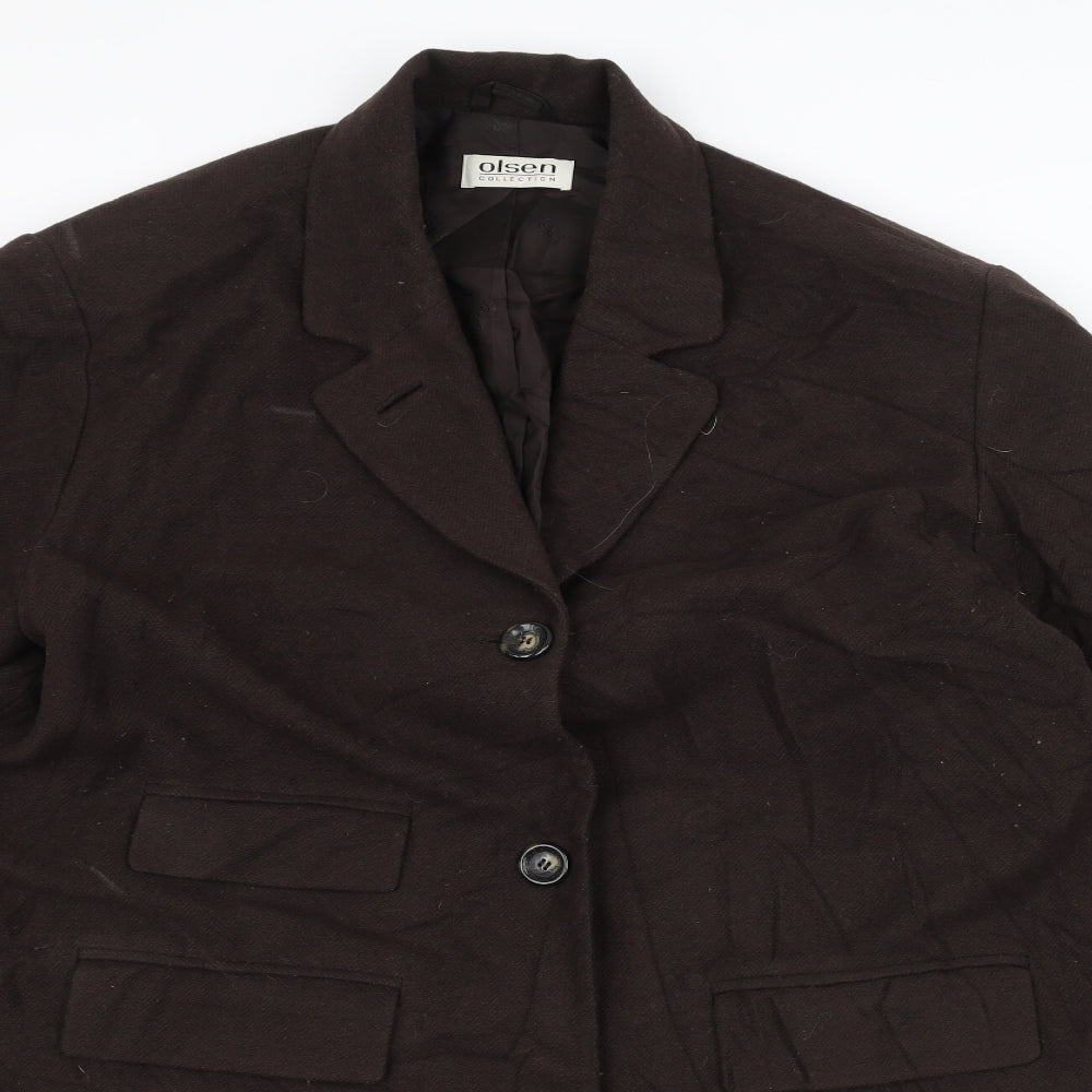 Olsen Womens Brown   Overcoat Coat Size 12