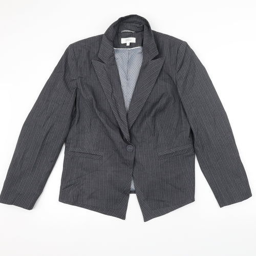 Marks and Spencer Womens Grey Striped  Jacket  Size 16