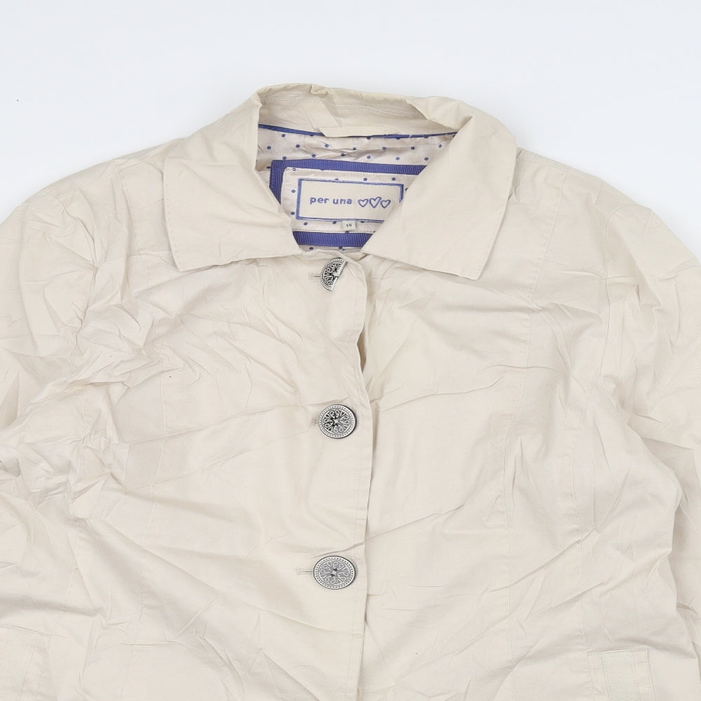 Per Una Womens White   Overcoat Coat Size 14