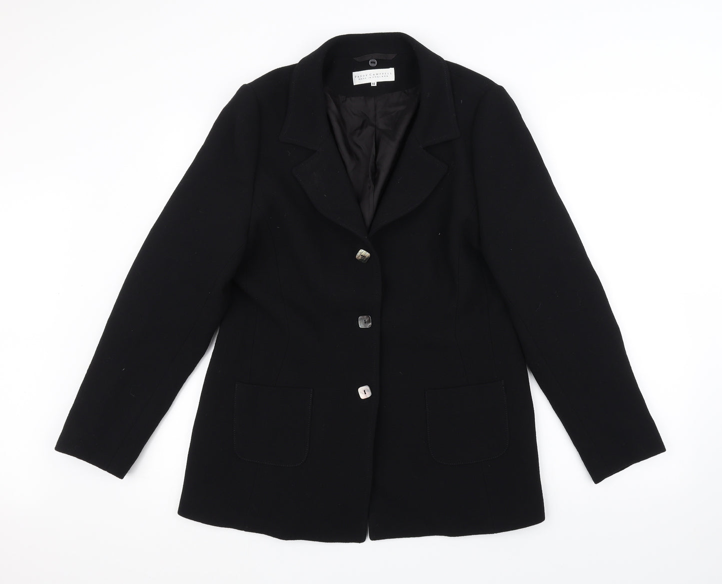 Paddy Womens Black   Overcoat Coat Size 14