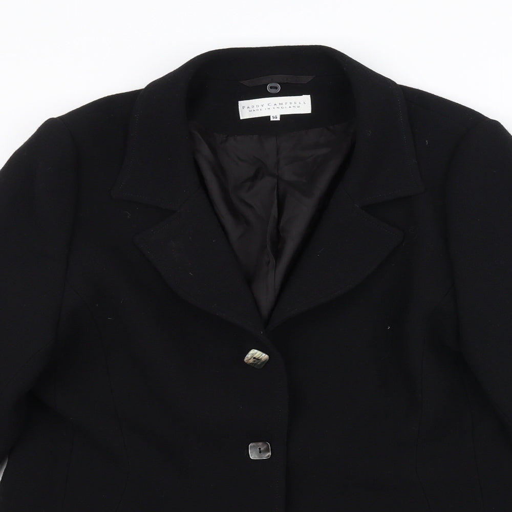 Paddy Womens Black   Overcoat Coat Size 14