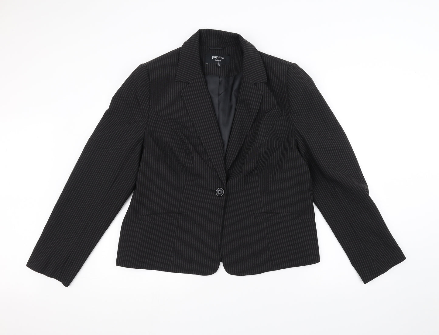 Papaya Womens Black Striped  Jacket  Size 20
