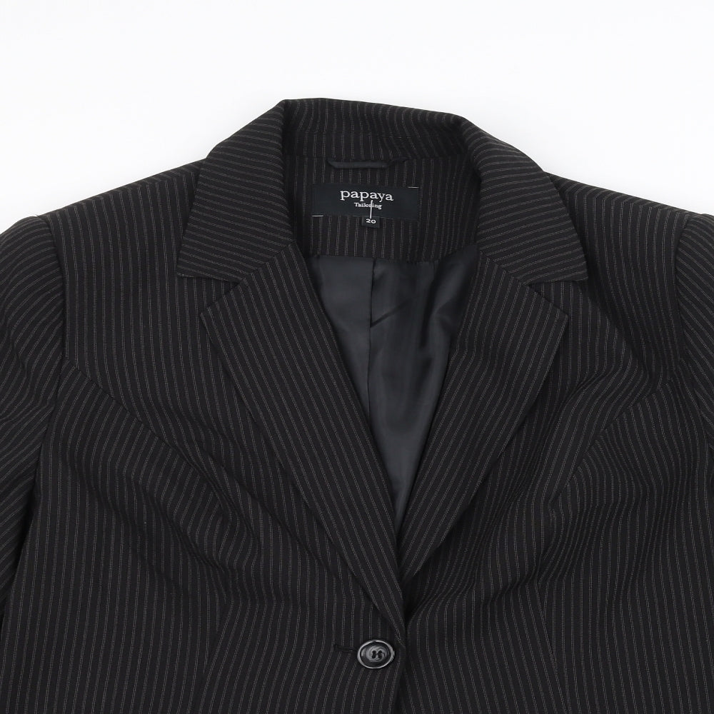 Papaya Womens Black Striped  Jacket  Size 20