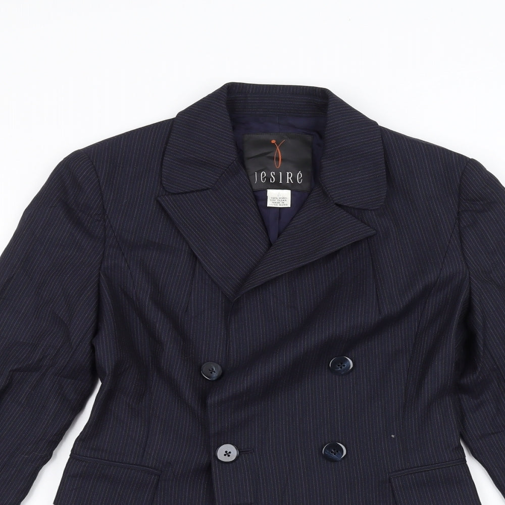 Jesire Womens Blue Striped  Jacket  Size 6