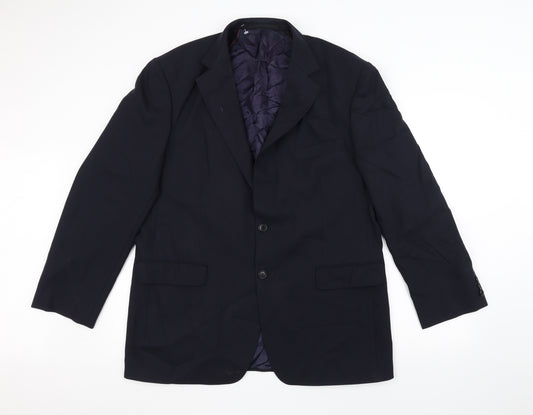 Front view of Marks & Spencer men’s blue jacket suit jacket, size 42