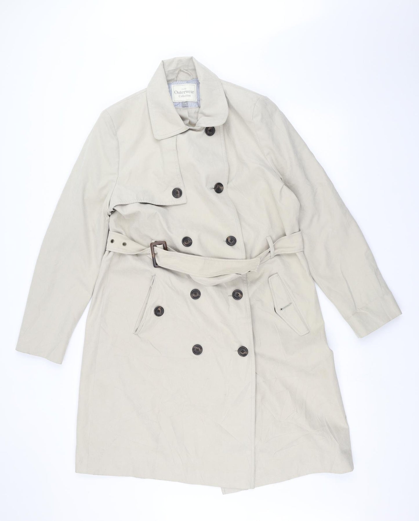George Womens White   Overcoat Coat Size 14