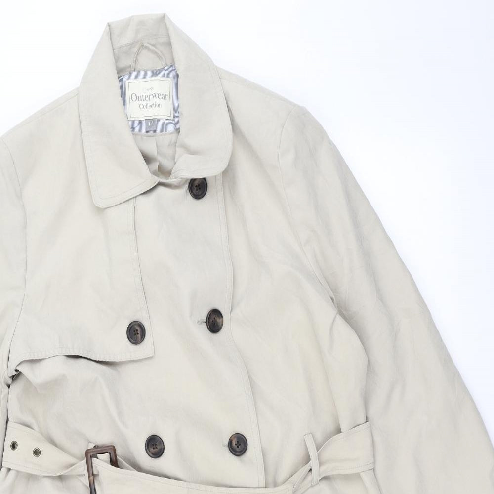 George Womens White   Overcoat Coat Size 14