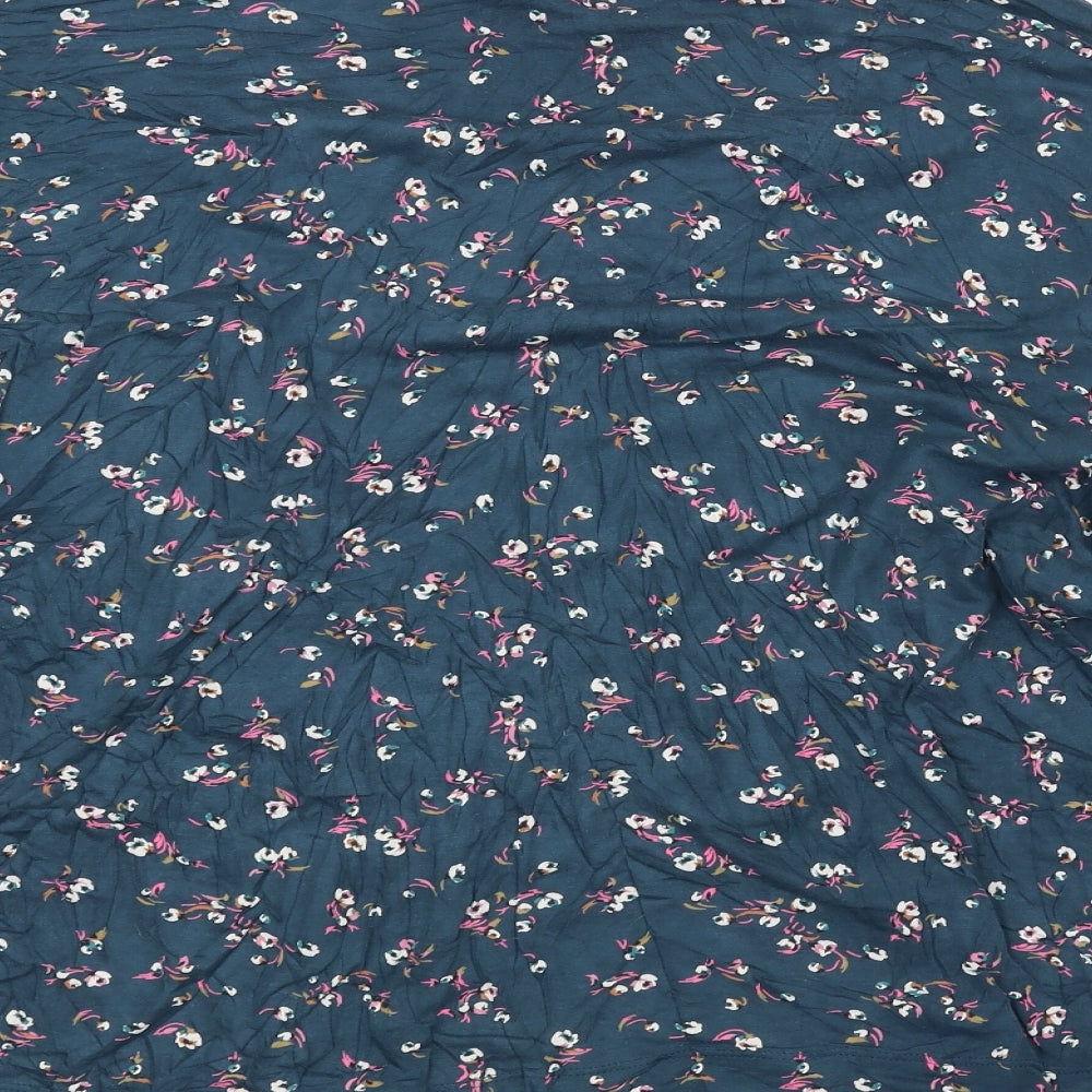 day dreams Womens Blue Floral  Basic T-Shirt Size 16