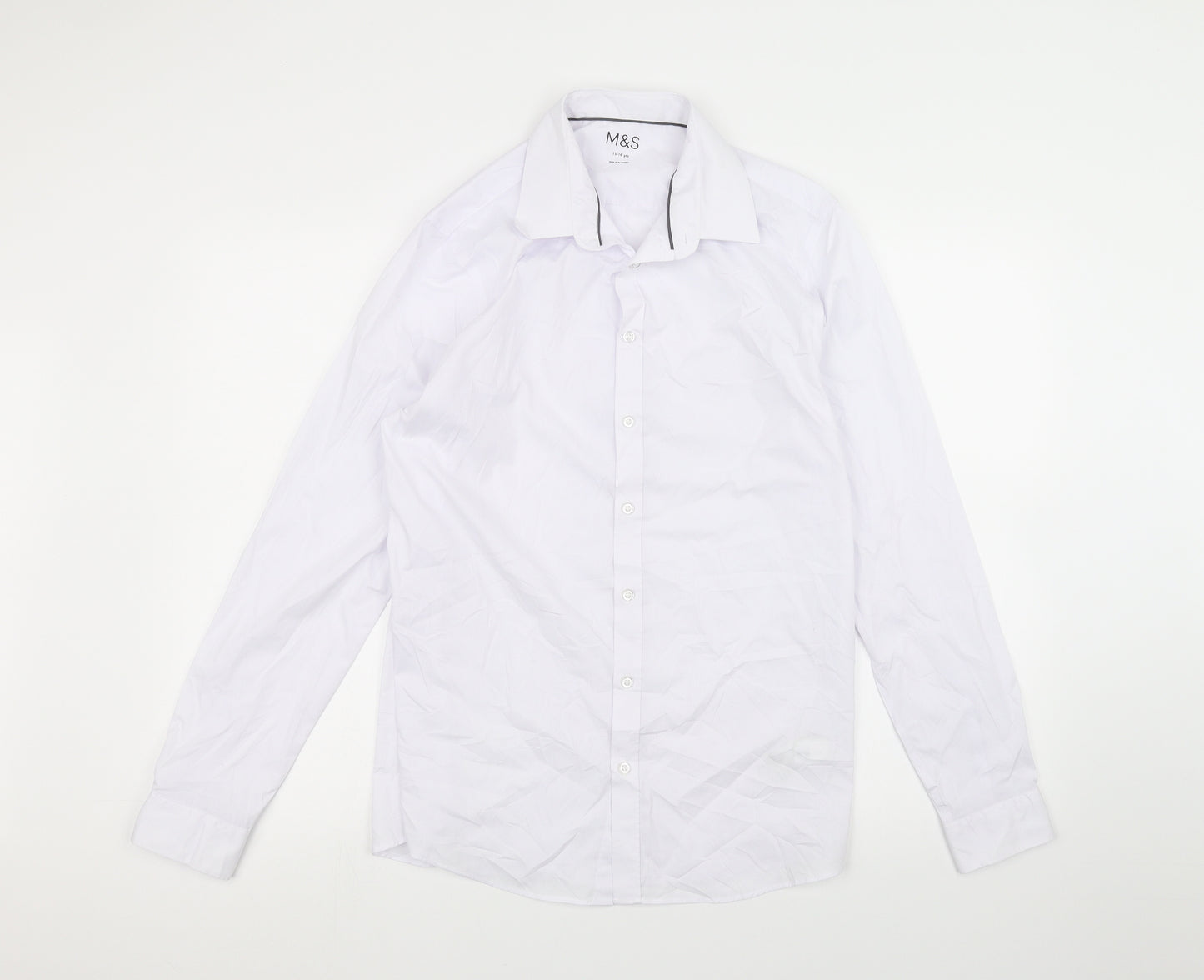 Marks and Spencer Girls White   Basic Button-Up Size 15-16 Years