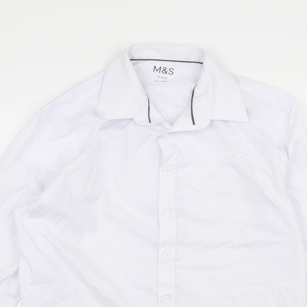 Marks and Spencer Girls White   Basic Button-Up Size 15-16 Years