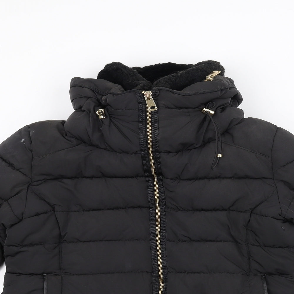 Zara Womens Black   Parka Coat Size L