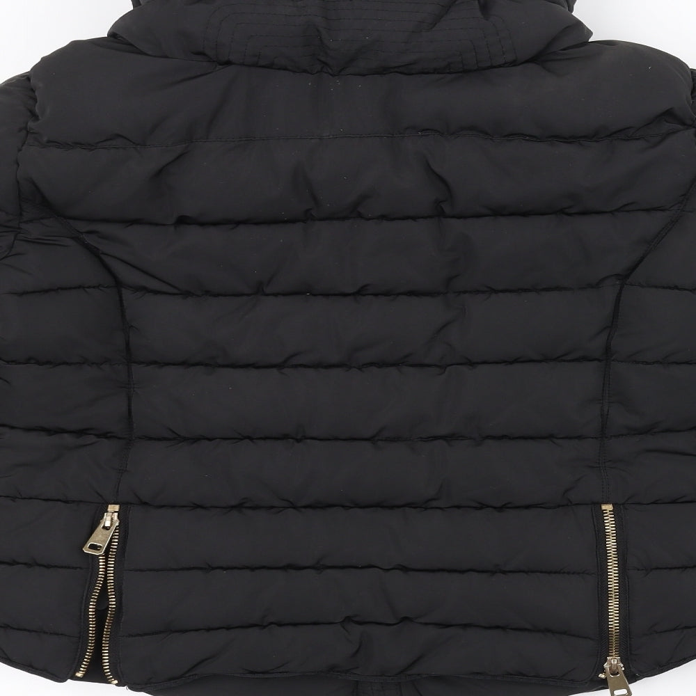 Zara Womens Black   Parka Coat Size L
