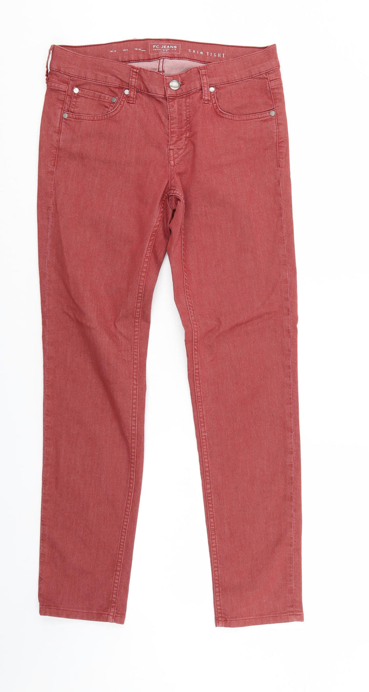 FC jeANS Womens Red Denim Skinny Jeans Size 10 L29 in