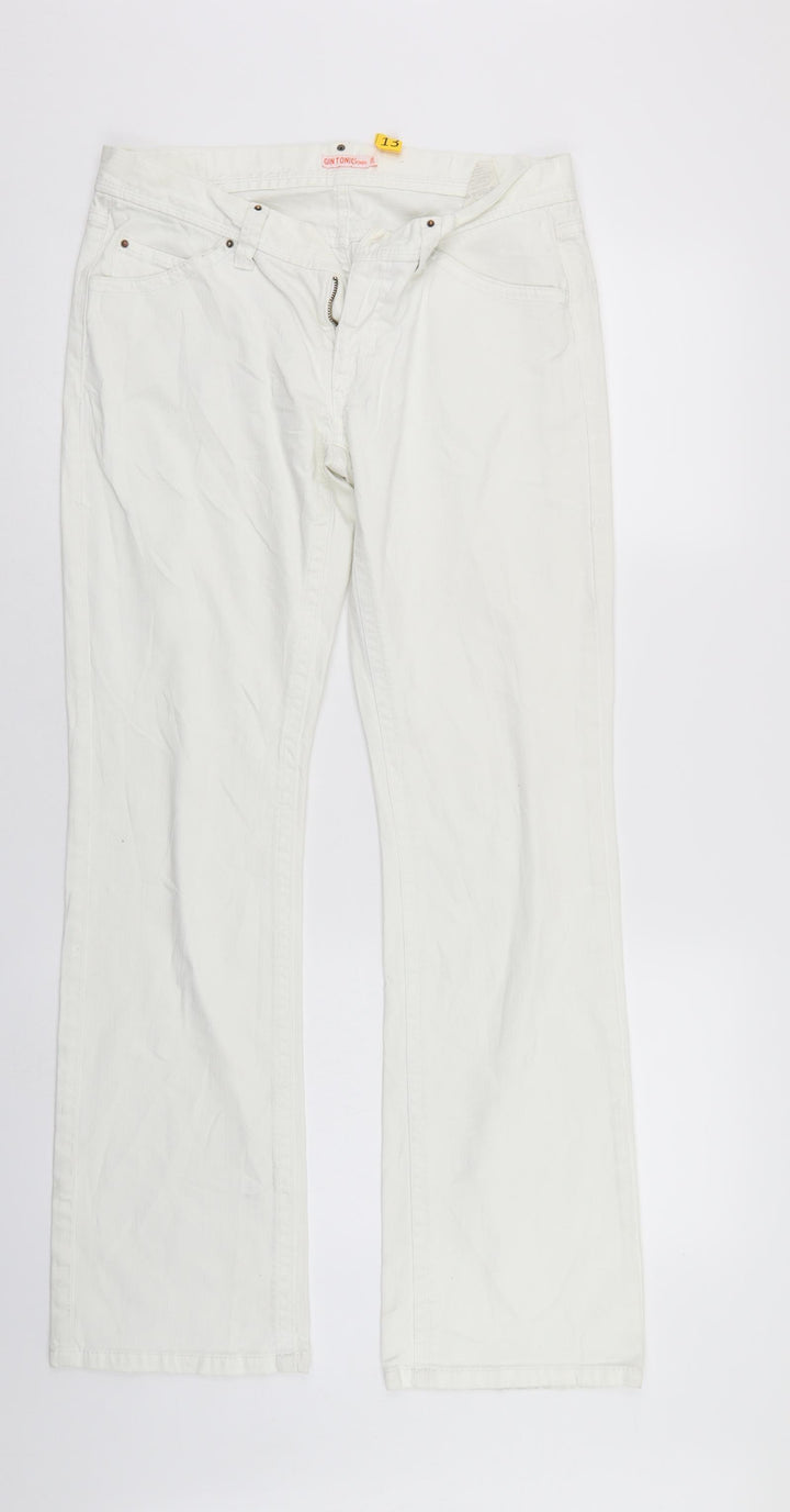 GIN TONIC Womens White  Denim Straight Jeans Size 10 L31 in