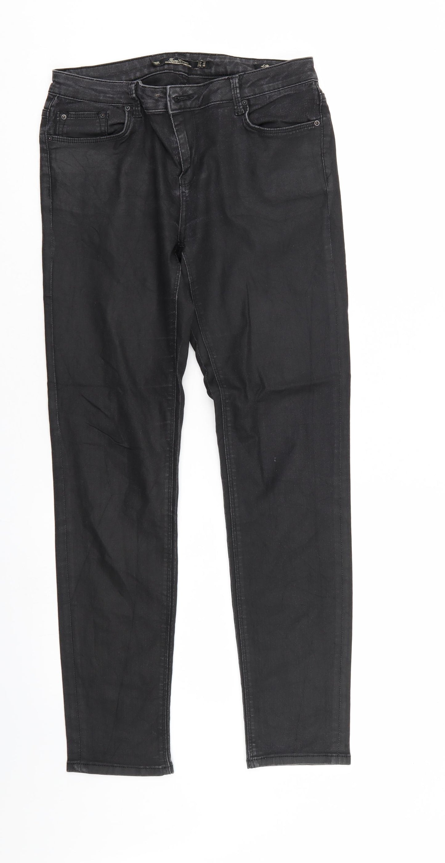 Zara Womens Black  Denim Straight Jeans Size 10 L28 in