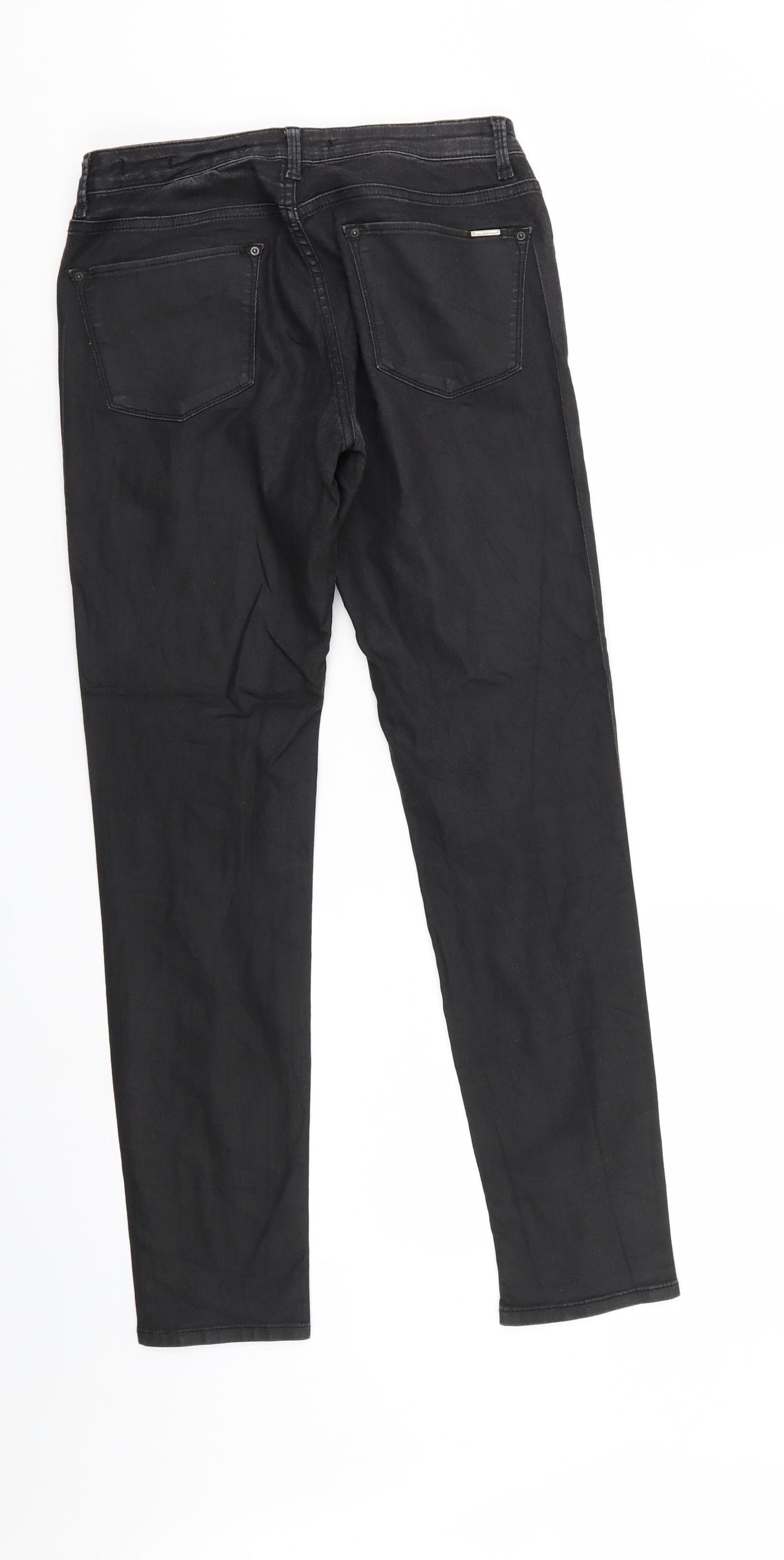 Zara Womens Black  Denim Straight Jeans Size 10 L28 in