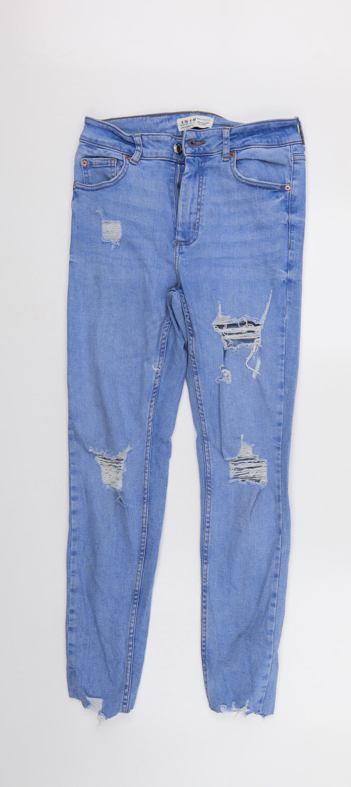 Denim & Co. Womens Blue Denim Straight Jeans Size 8 L27 in