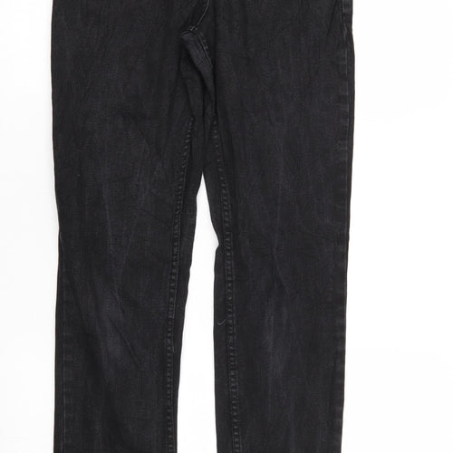 Up Fashion Womens Black  Denim Straight Jeans Size 8 L32 in