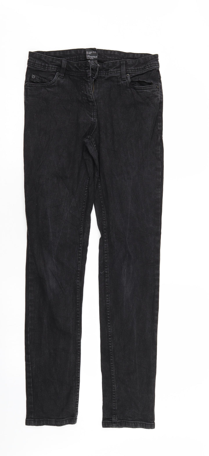 Up Fashion Womens Black Denim Straight Jeans Size 8 L32 in