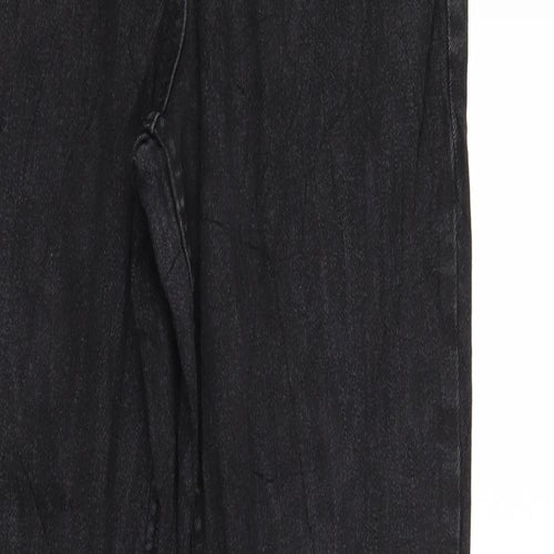 Up Fashion Womens Black  Denim Straight Jeans Size 8 L32 in