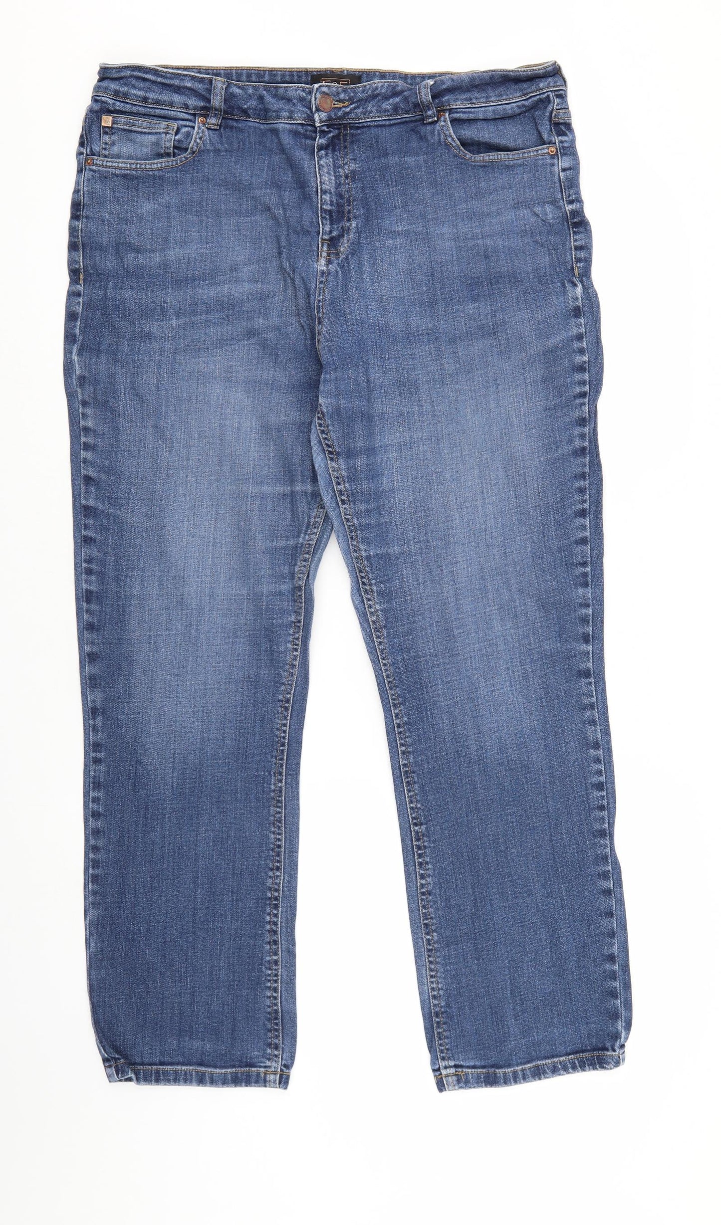 F&F Womens Blue  Denim Straight Jeans Size 18 L28 in
