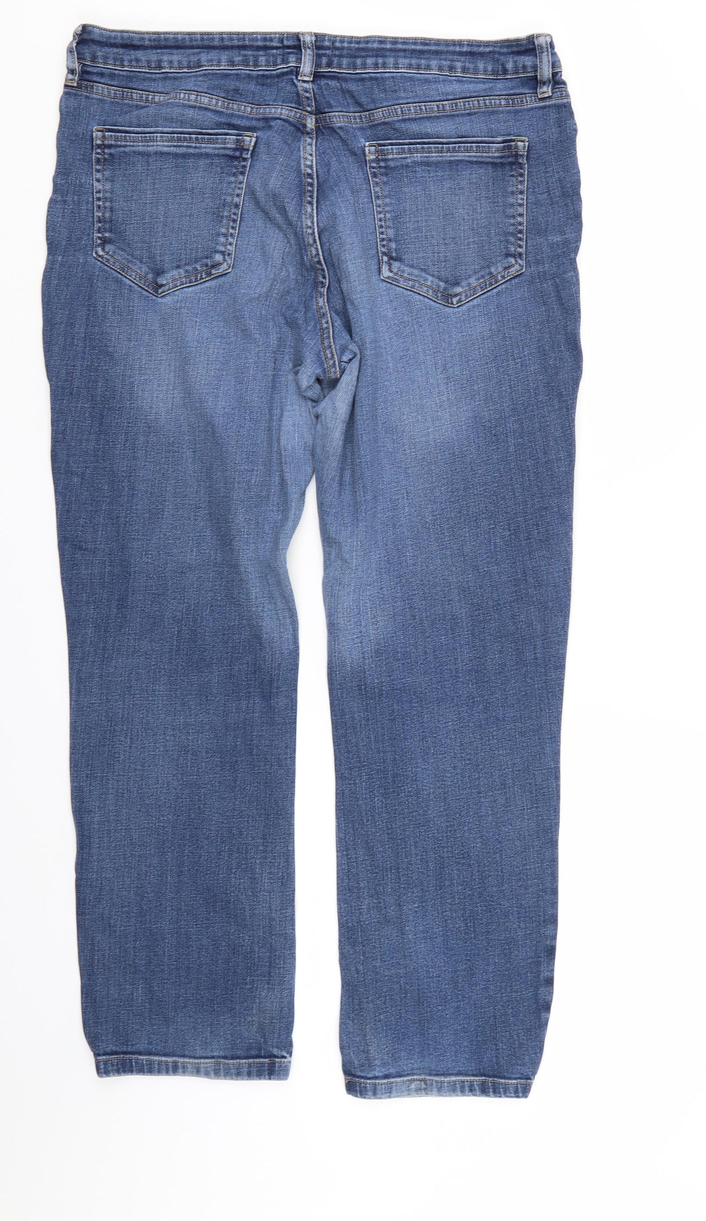 F&F Womens Blue  Denim Straight Jeans Size 18 L28 in