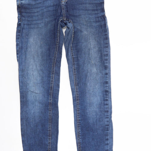 Preworn Womens Blue  Denim Tapered Jeans Size 8 L30 in