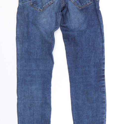 Preworn Womens Blue  Denim Tapered Jeans Size 8 L30 in
