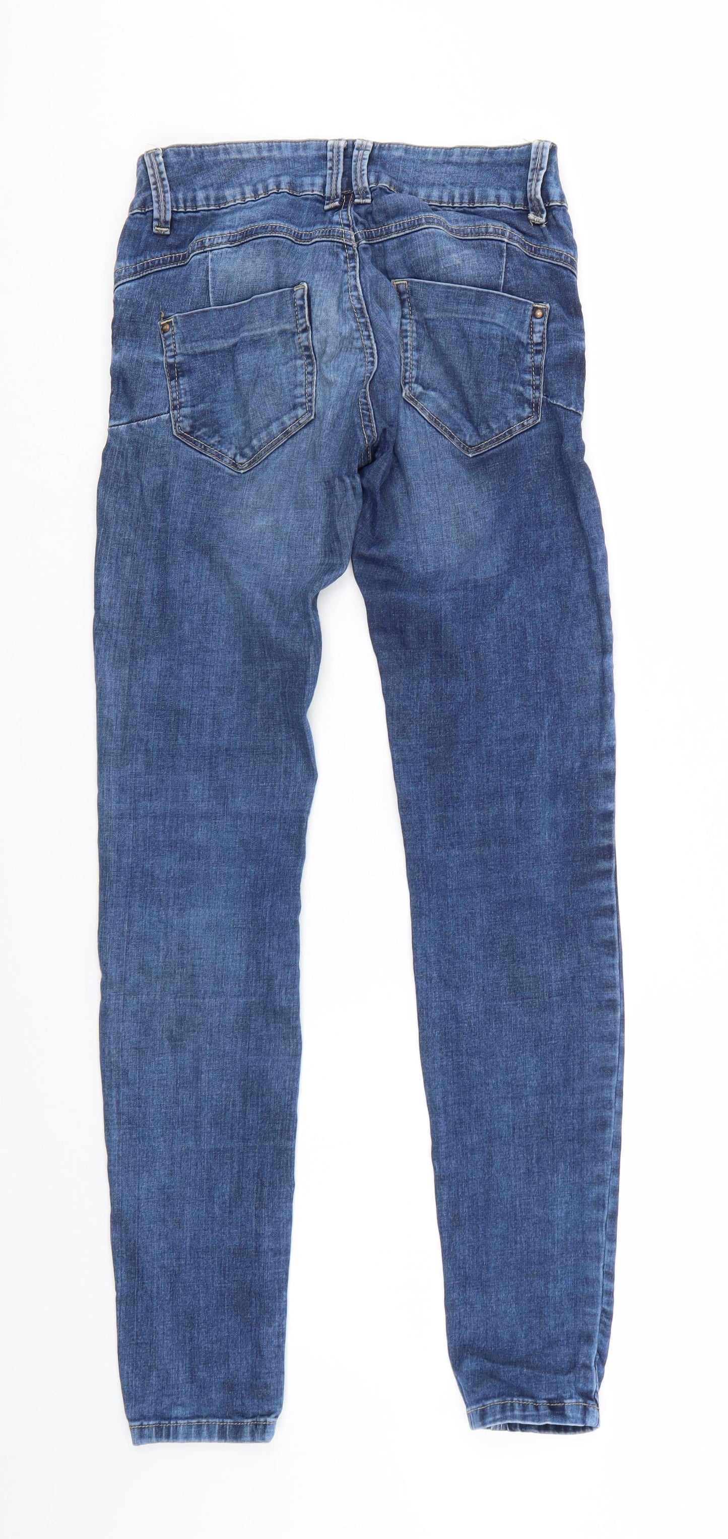 Preworn Womens Blue  Denim Tapered Jeans Size 8 L30 in
