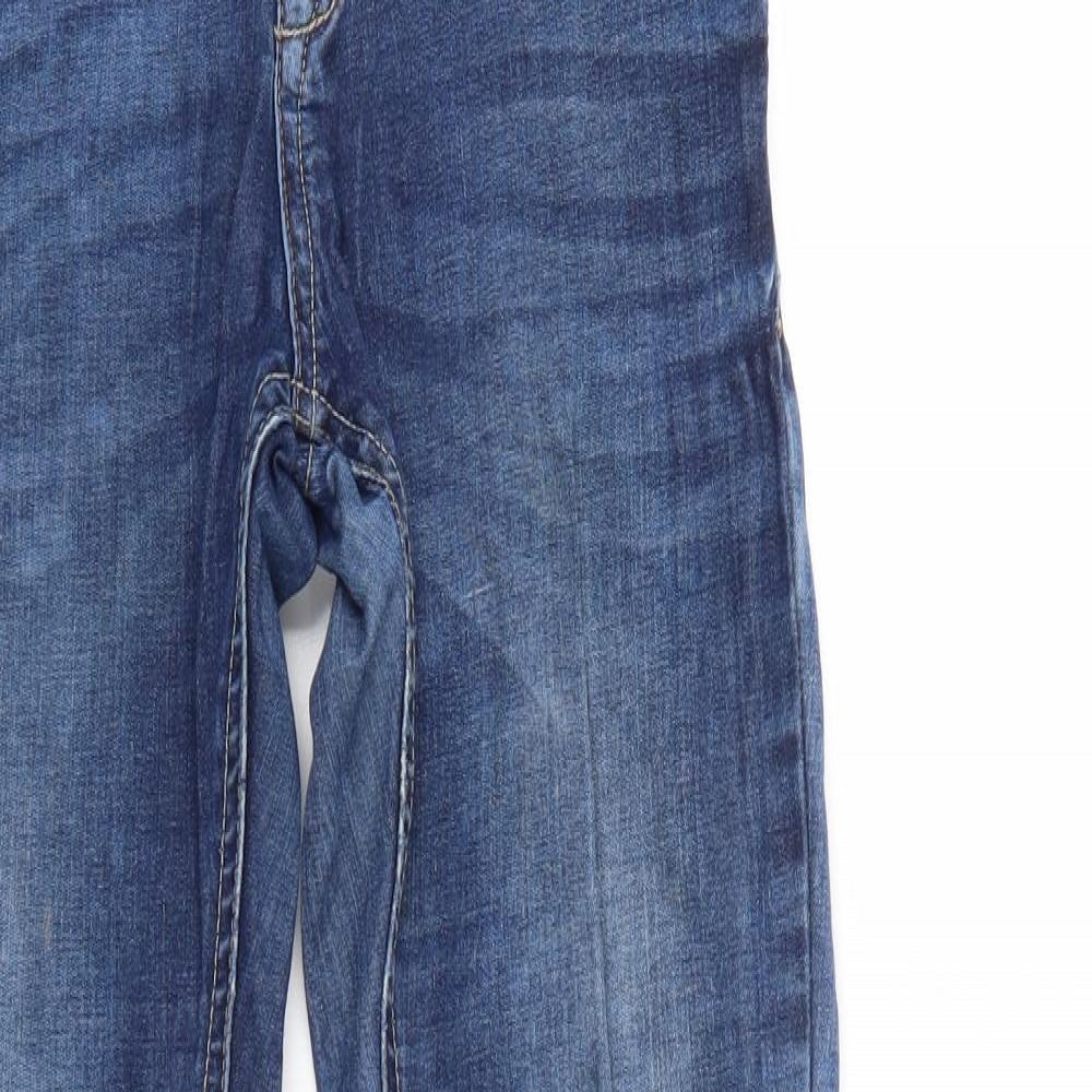 Preworn Womens Blue  Denim Tapered Jeans Size 8 L30 in